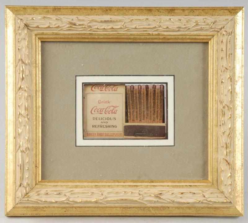 Appraisal: Coca-Cola Matchbook Description Beautifully framed and mounted under glass so