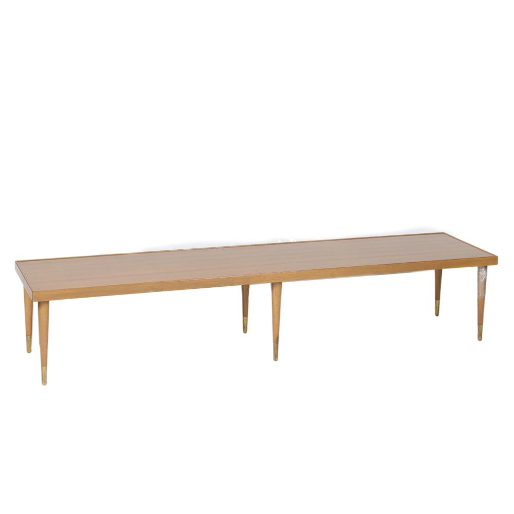 Appraisal: MID CENTURY MODERN MCM BENCH COFFEE TABLE WITH SIX TAPERED