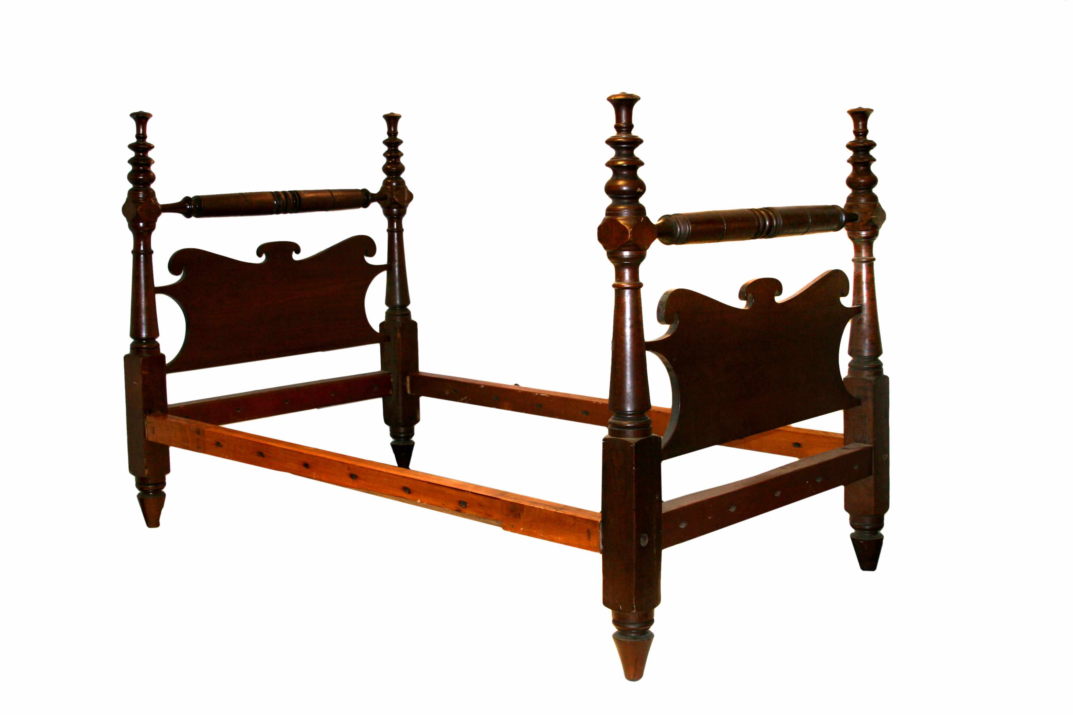 Appraisal: An American Classical mahogany bed lossesheight in width in depth