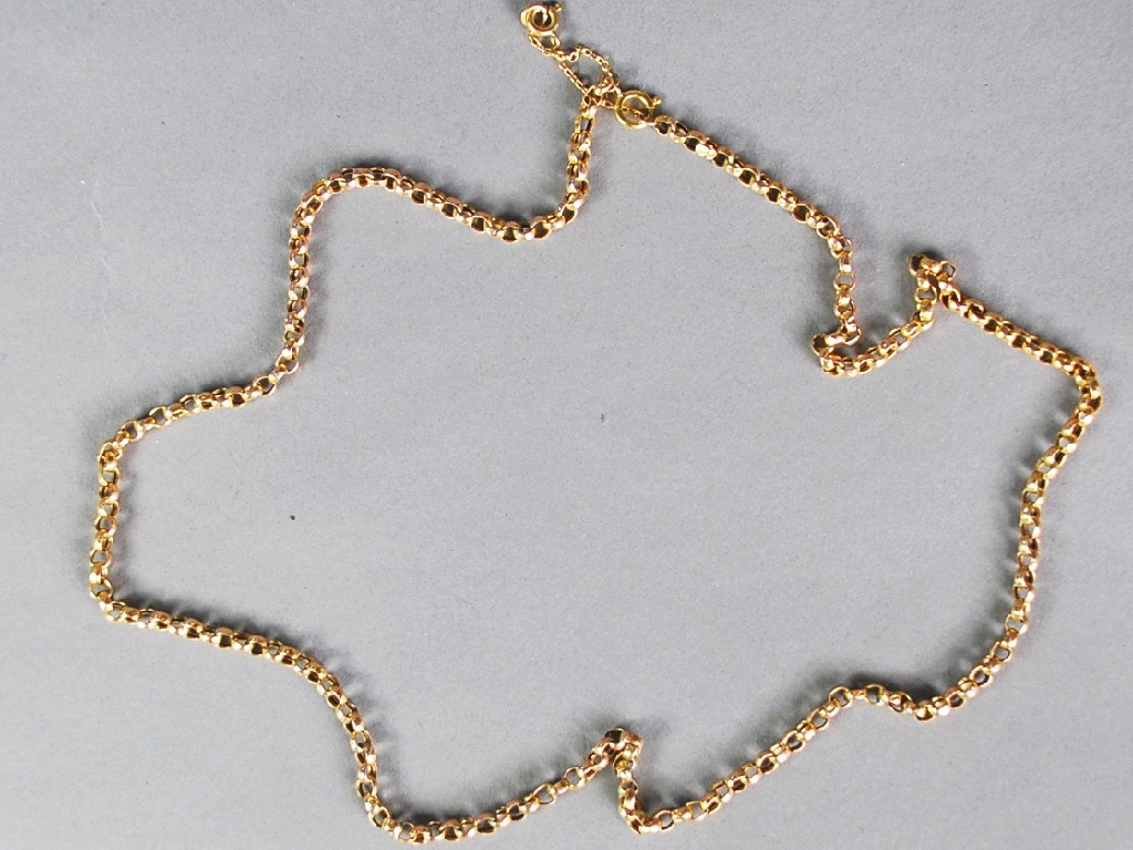 Appraisal: ct GOLD BELCHER CHAIN NECKLACE long approx gms