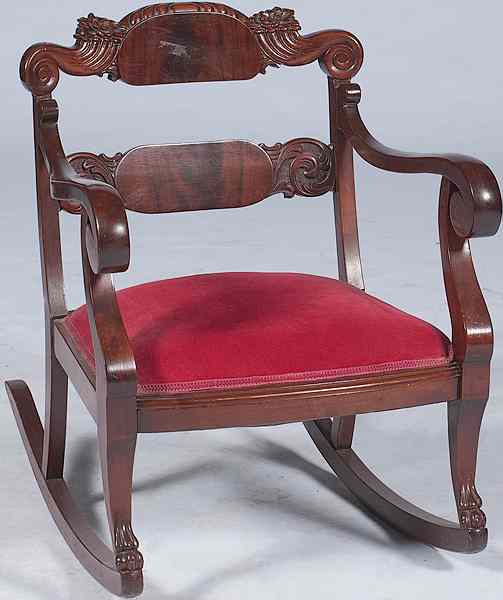 Appraisal: Late Classical Rocking Chair American a late classical rocking chair