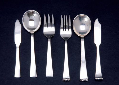 Appraisal: ALLAN ADLER Nineteen pieces of sterling flatware in four patterns