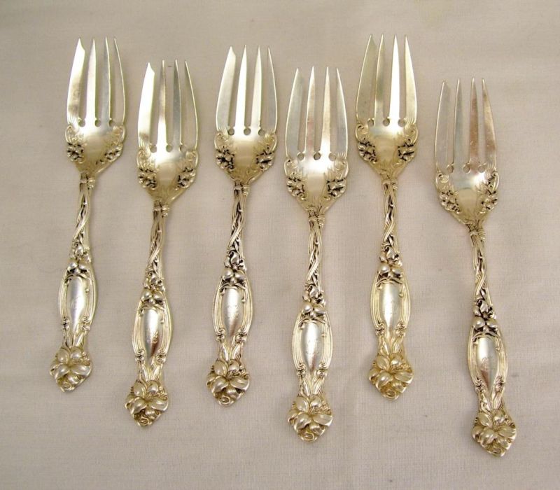 Appraisal: - International Frontenac Sterling Salad Forks Six sterling salad forks