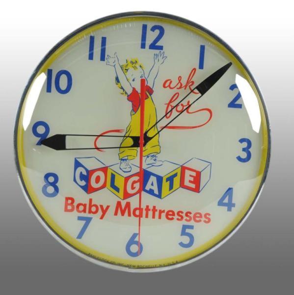 Appraisal: Colgate Baby Mattresses Pam Light-Up Clock Description s Working Great