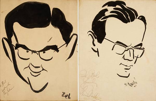 Appraisal: A Benny Goodman and Glenn Miller set of signed caricatures