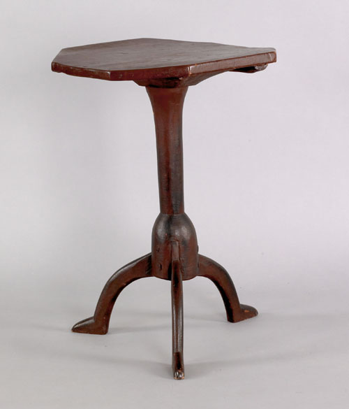 Appraisal: Walnut candlestand early th c having an octagonal top supported