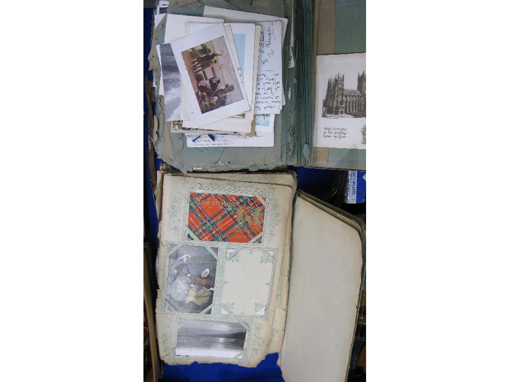 Appraisal: Lot comprising two albums of postcards