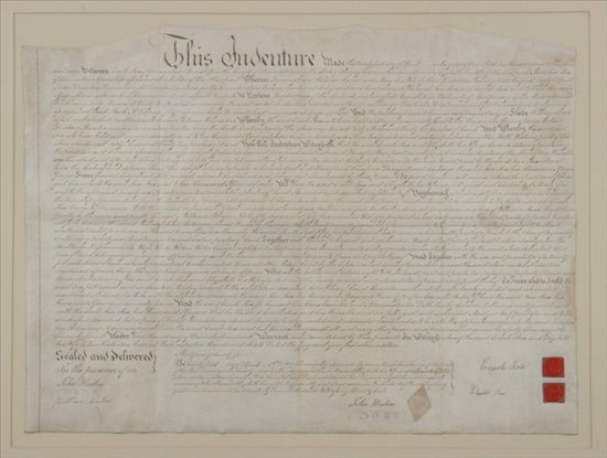 Appraisal: PENNSYLVANIA LAND INDENTURE Germantown Township with seal and signatures of