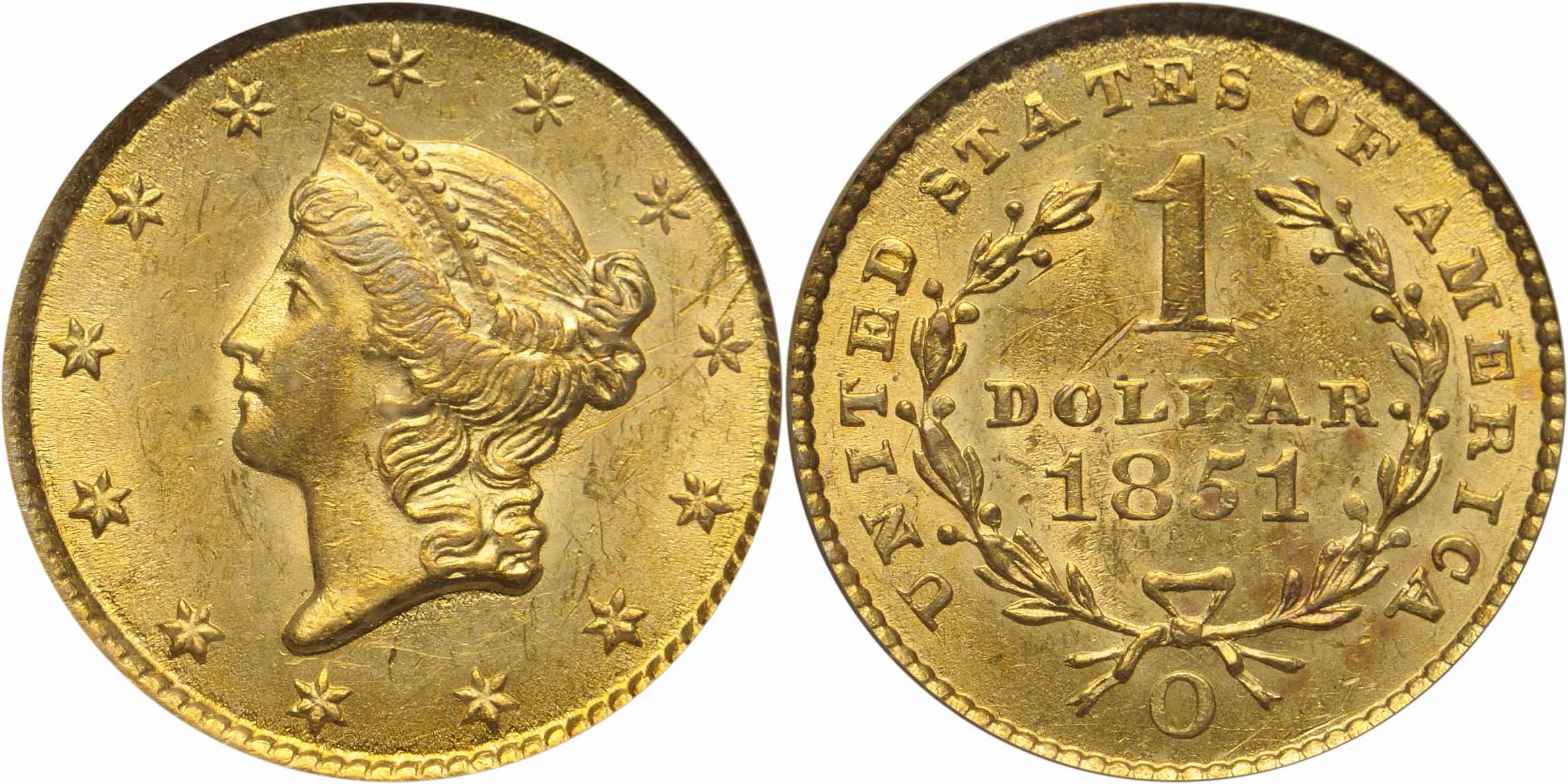 Appraisal: -O G MS PCGS Though a gold coin of the