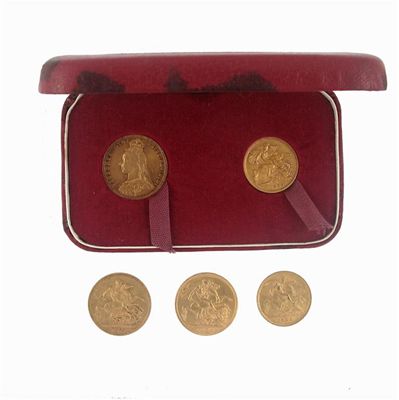 Appraisal: A sovereign a half sovereign a sovereign Melbourne a sovereign