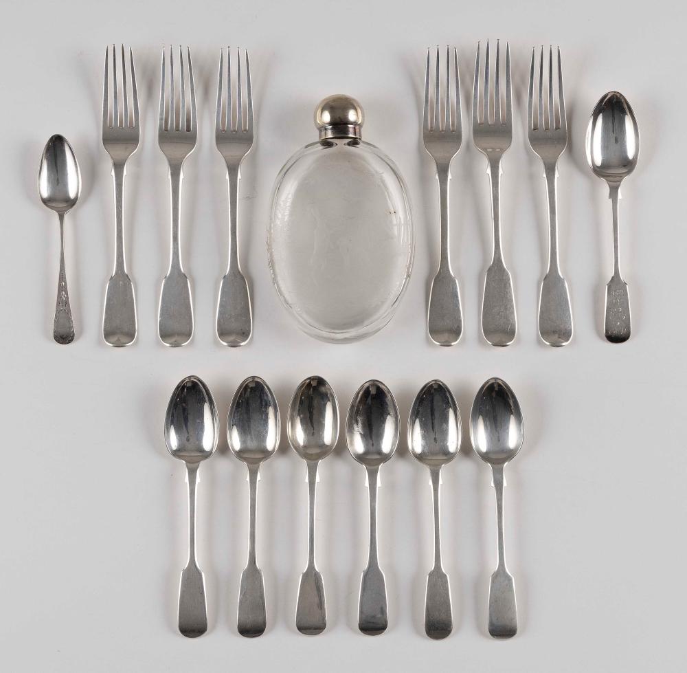 Appraisal: FOURTEEN PIECES OF ENGLISH STERLING SILVER FLATWARE APPROX TOTAL TROY