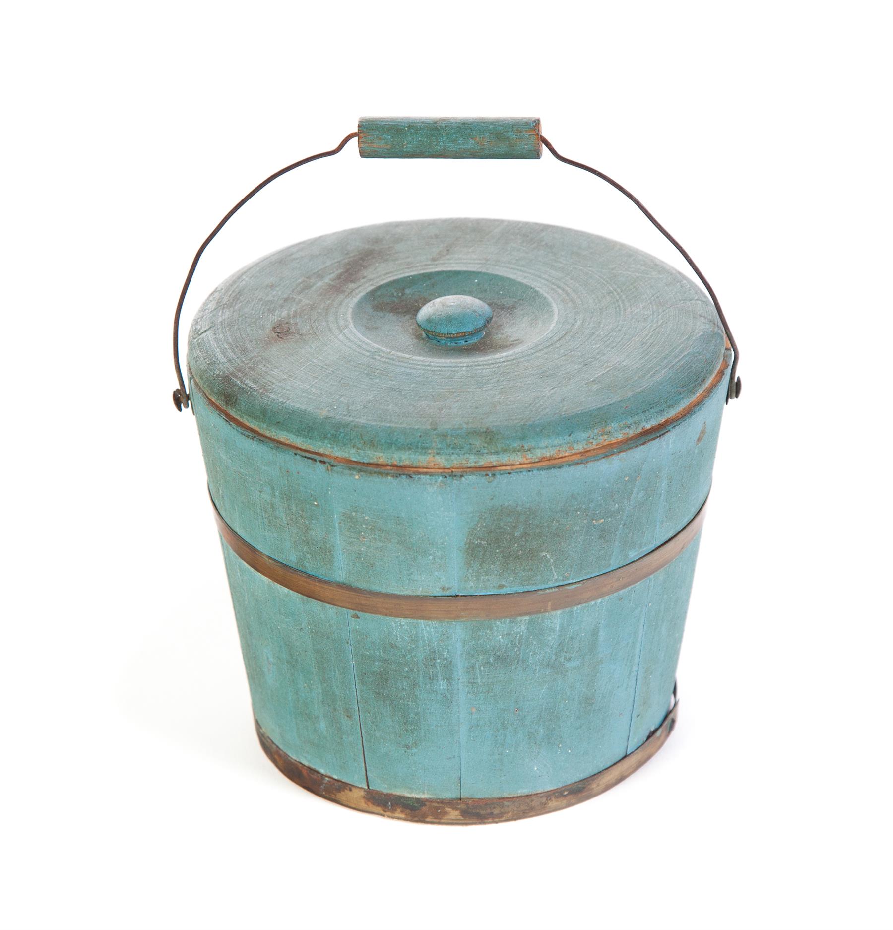 Appraisal: AMERICAN MINIATURE BUCKET Second half- th century Stave constructed with