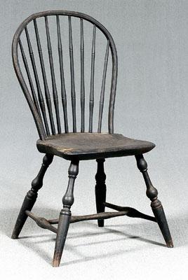 Appraisal: E Tracy Windsor side chair chestnut seat stamped E Tracy