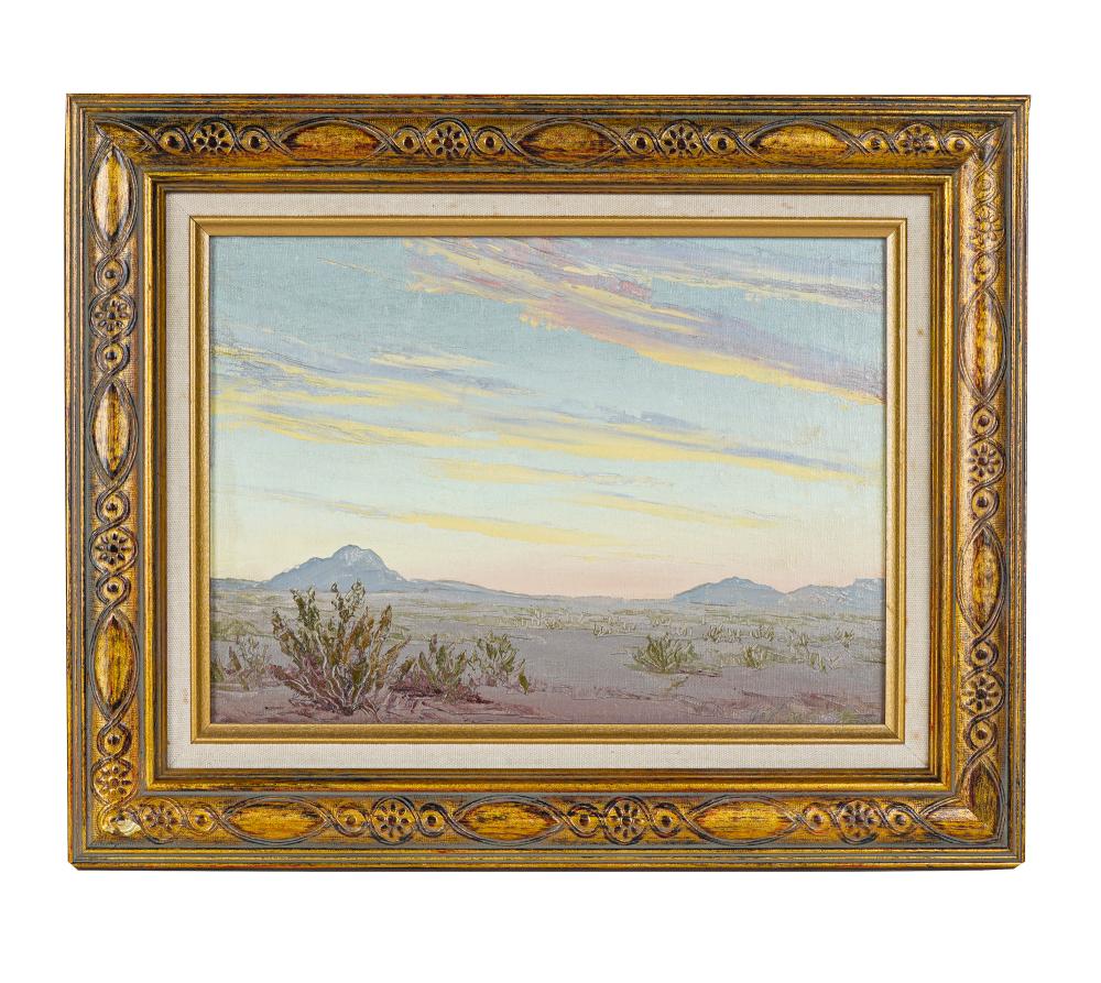 Appraisal: JOHN W HILTON DESERT SKY oil on board signed lower