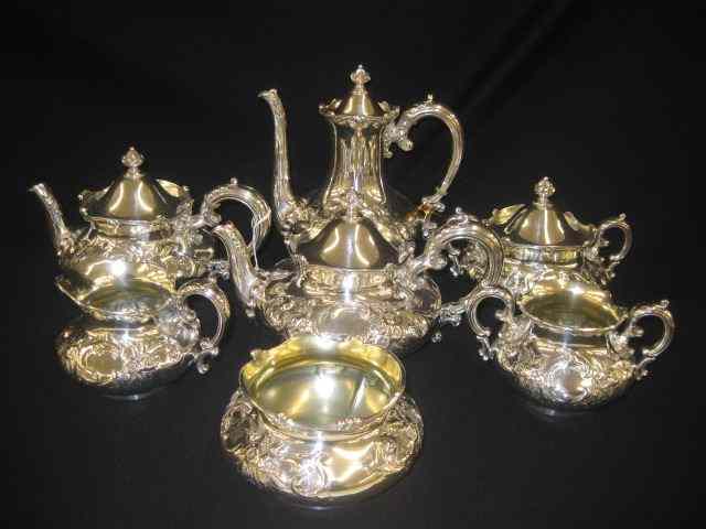 Appraisal: pc Wilcox Victorian Tea Coffee Service includes coffeepot two teapots