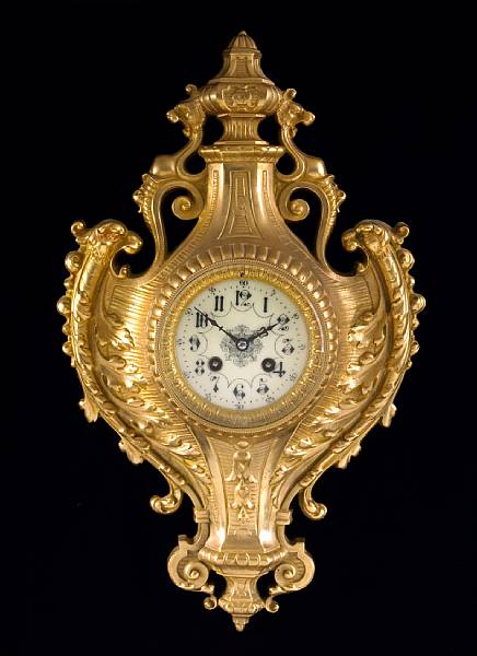 Appraisal: A Louis XVI style gilt metal cartel clock L P