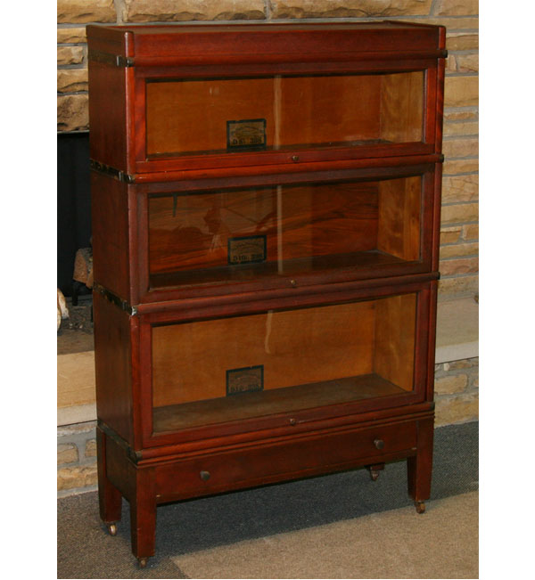 Appraisal: Globe-Wernicke mahogany barrister bookcase three stack with cap and base