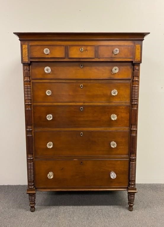 Appraisal: Federal cherry tall chest circa h x w x d