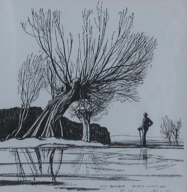 Appraisal: ROLAND HILDER A figure standing by a tree signed in