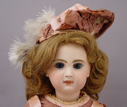 Appraisal: FRENCH TETE JUMEAU DOLL Bisque head doll closed mouth stationary