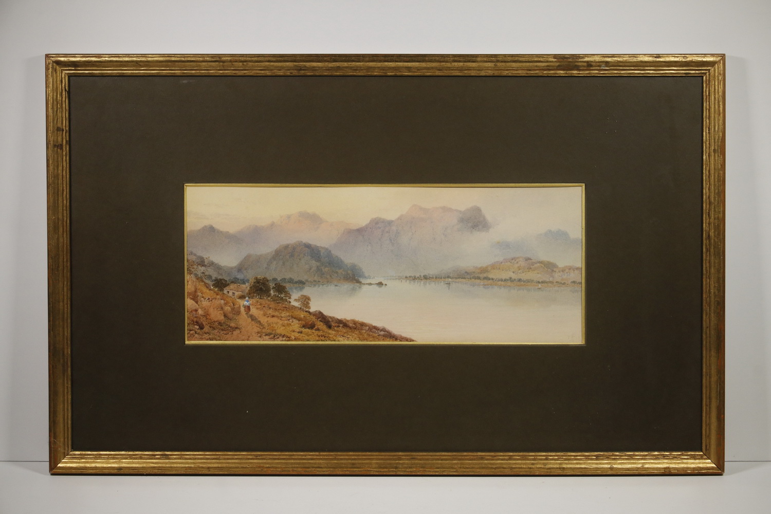 Appraisal: AARON EDWIN PENLEY ENGLAND - Scottish Highlands Waterside Scene watercolor