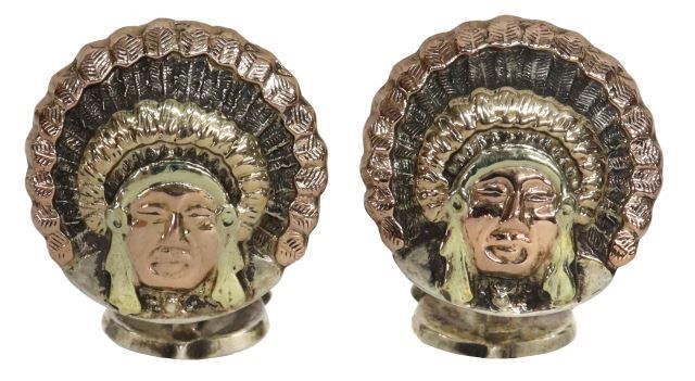 Appraisal: pair Western sterling silver and kt gold overlay cufflinks Edward