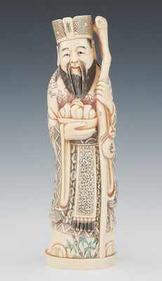 Appraisal: Another Carved Ivory of a Priest Hand carved and with