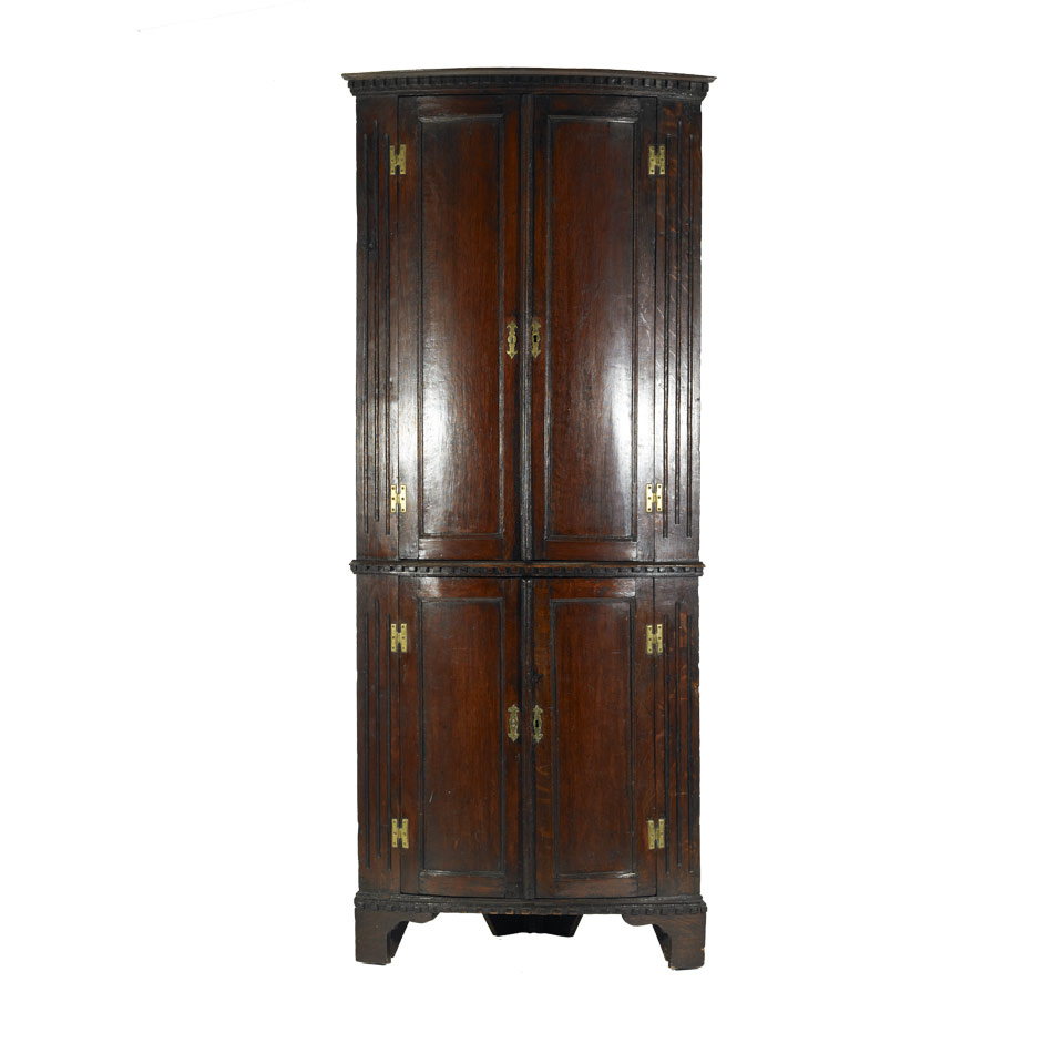 Appraisal: Dutch Oak Standing Corner Cupboard late th century height x