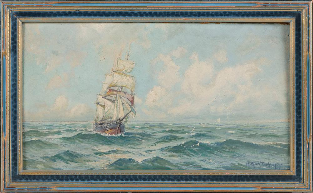 Appraisal: ARTHUR VIDAL DIEHL MASSACHUSETTS NEW YORK ENGLAND - SHIP AT