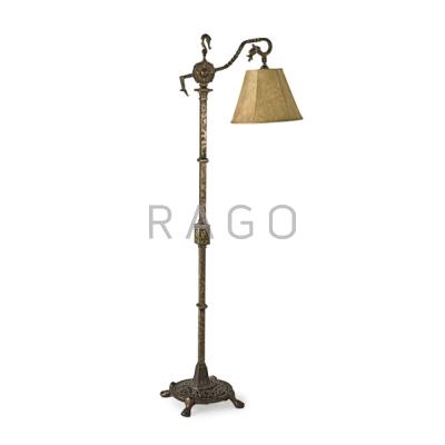 Appraisal: OSCAR BACH - Adjustable floor lamp New York s Iron