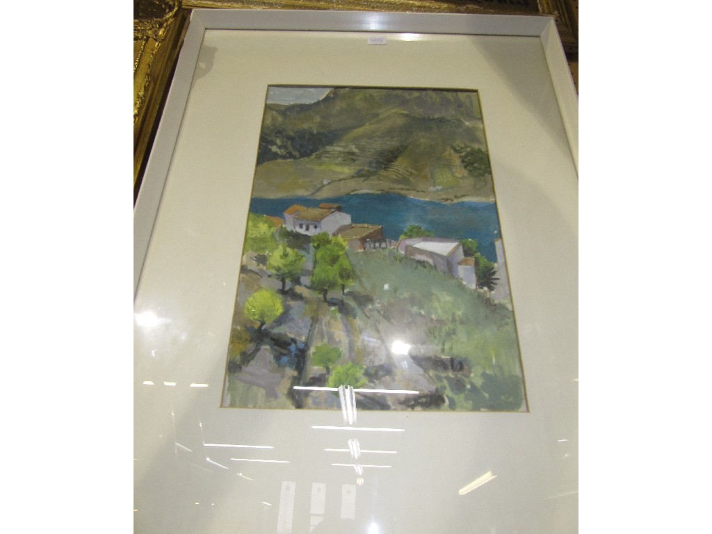 Appraisal: ANNE CHRISTIE gouache 'Puerto de la Selva' signed recto and