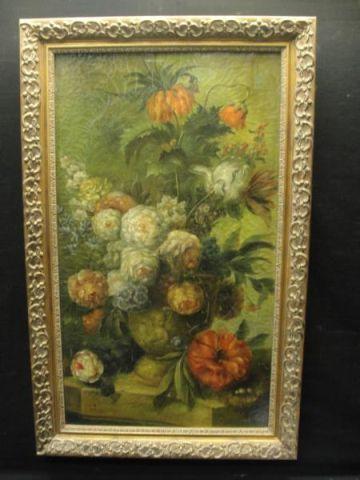 Appraisal: Oil on Canvas Still Life Signed lower right From a