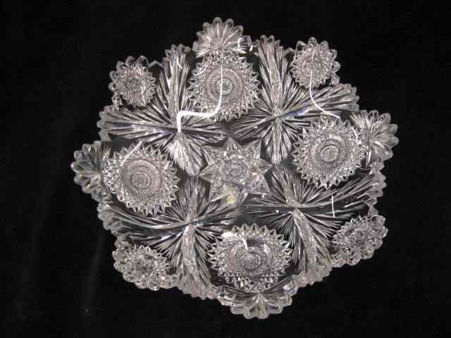 Appraisal: Libbey Cut Glass Dish flora form brilliant period signed outstanding