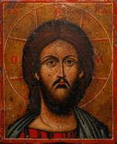 Appraisal: An Icon of Jesus Christus C 's A painted wood