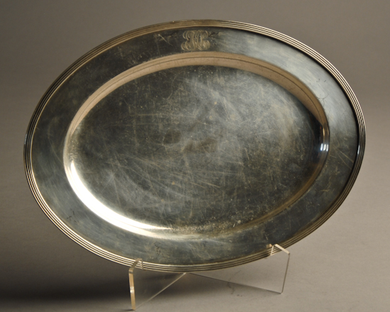 Appraisal: A Reed Barton Oval Sterling Tray having a reeded rim