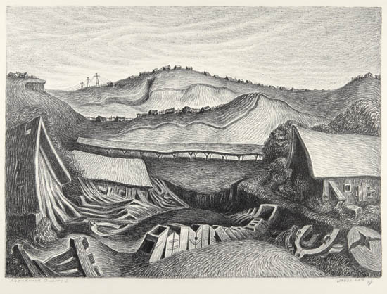 Appraisal: WANDA G G Abandoned Quarry I Lithograph printed later x