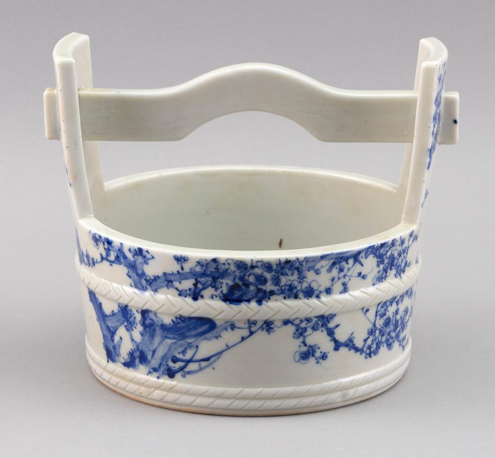 Appraisal: JAPANESE BLUE AND WHITE PORCELAIN BUCKET LATE MEIJI PERIOD HEIGHT