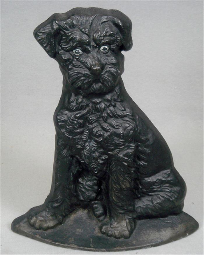 Appraisal: Cast iron doorstop large black Scottish Terrier light chipping on