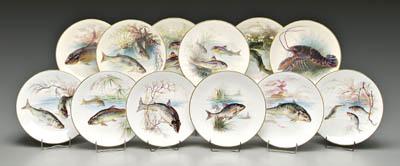 Appraisal: hand painted Mintons fish plates each with different fish on