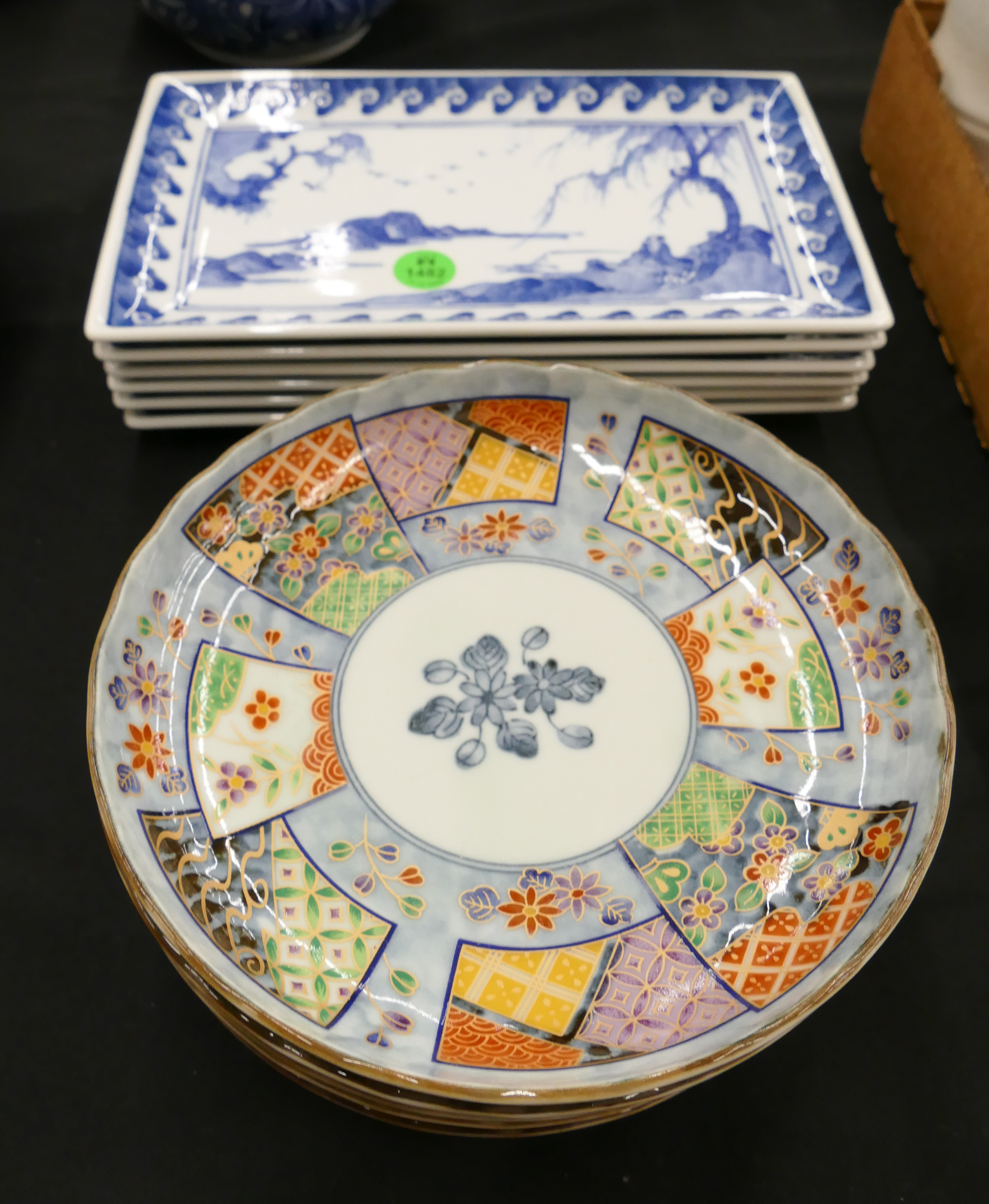 Appraisal: Sets Chinese Porcelain Sushi Trays and Bowl- pc