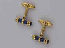 Appraisal: A pair of yellow metal tests ct gold cufflinks set