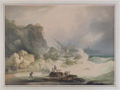 Appraisal: Francis Nicholson - On the coast near Scarborough Signed indistinctly