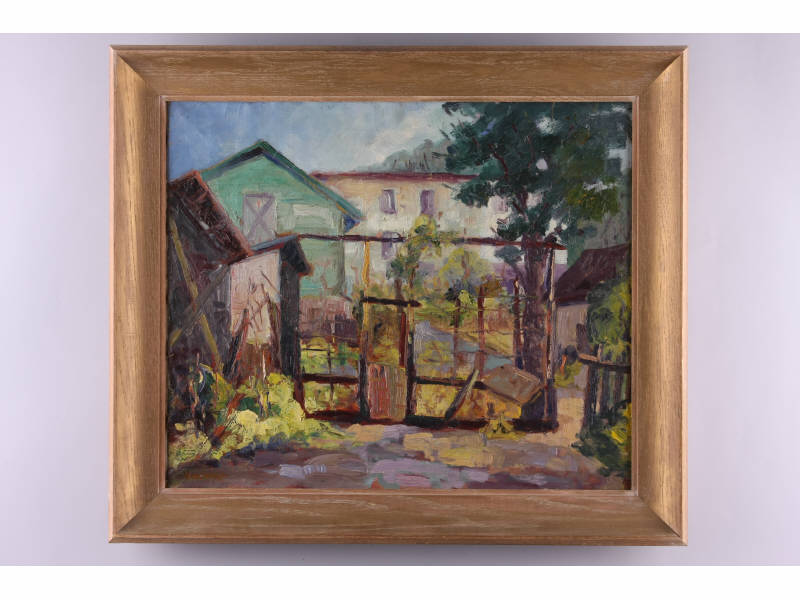 Appraisal: Harry Williams American early th c Garden oil on canvas