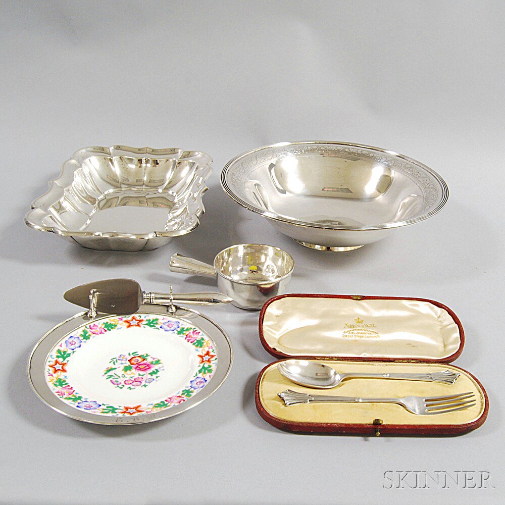 Appraisal: Six Pieces of Sterling Silver and Silver-mounted Tableware an International