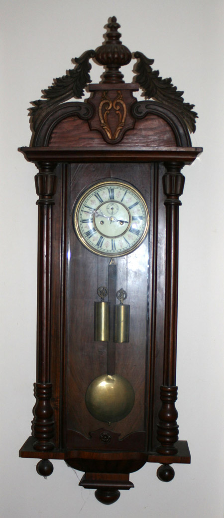 Appraisal: German Renaissance Revival Walnut Regulator Wall Clock Late th Century