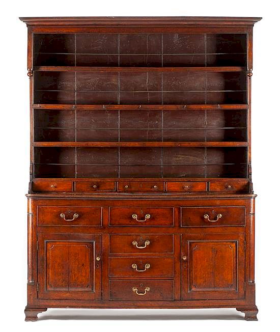 Appraisal: A George III Oak Welsh Cupboard Height x width x