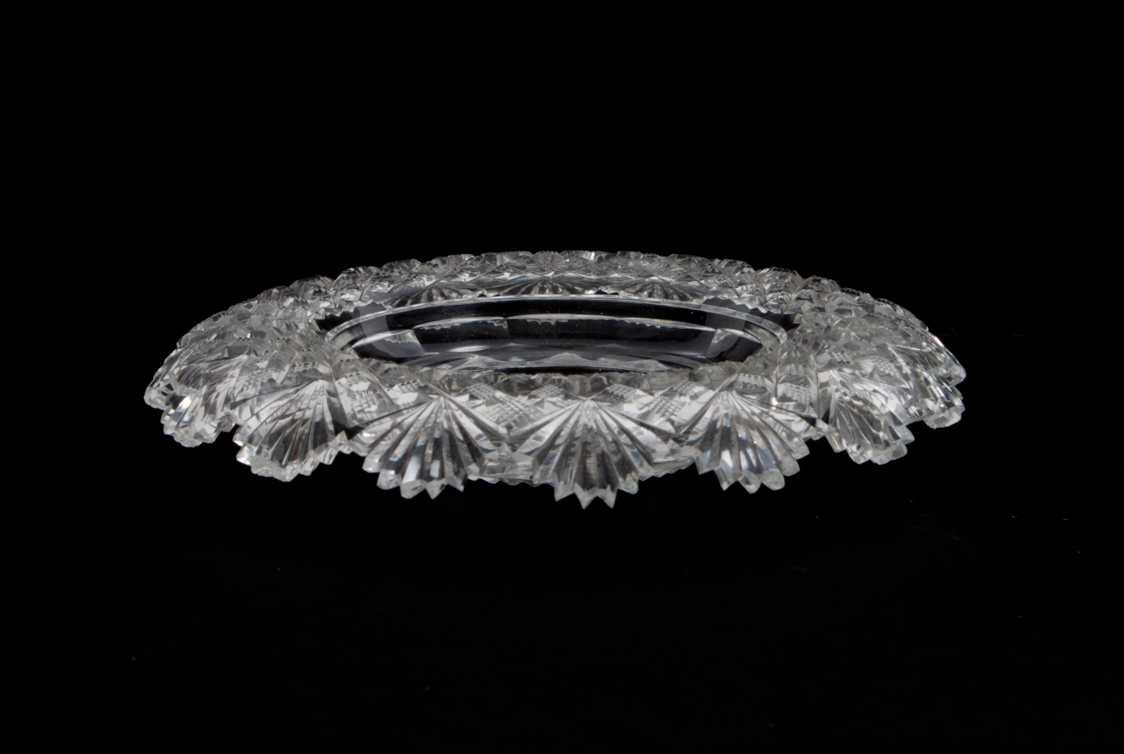 Appraisal: Six Anglo-Irish cut crystal underplates th century elaborate cut glass