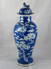 Appraisal: A Chinese ceramic baluster vase with white prunus on a