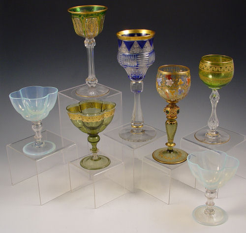 Appraisal: COLLECTION OF MOSER GLASS STEMS Moser and Moser quality different