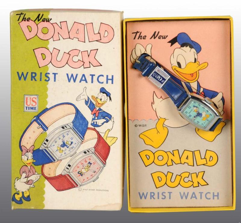 Appraisal: Disney Donald Duck Wrist Watch in Original Box Description Circa